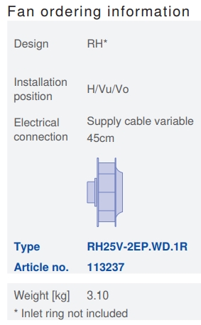 Характеристики RH25V-2EP.WD.1R, арт. 113237
